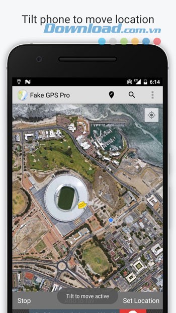 Nghiêng thiết bị để di chuyển địa điểm