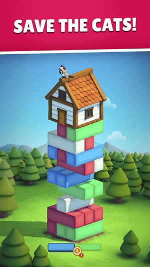 Loại bỏ các khối gỗ bên dưới để ngôi nhà của chú mèo