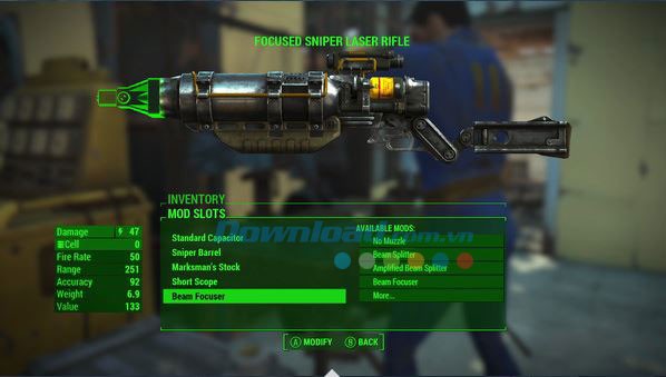 Chi tiết vũ khí trong Fallout 4