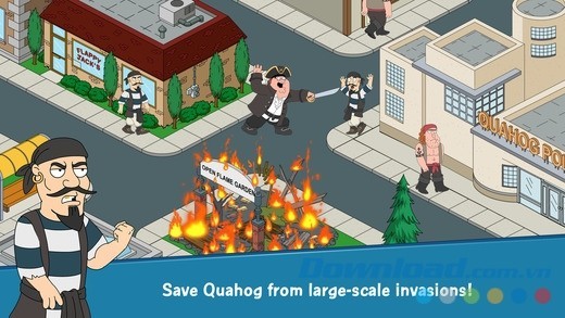 Nhiệm vụ chống tội phạm quy mô lớn khó nhằn ở Family Guy: The Quest for Stuff cho iOS