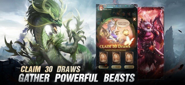 30 lần rút miễn phí cho bạn kiếm được những con thú siêu mạnh