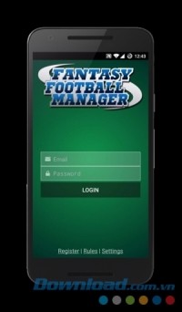 Màn hình đăng nhập Fantasy Football Manager cho Android