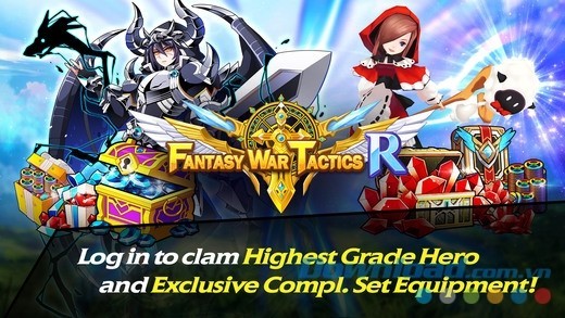 Game nhập vai chiến thuật miễn phí Fantasy War Tactics R cho iOS