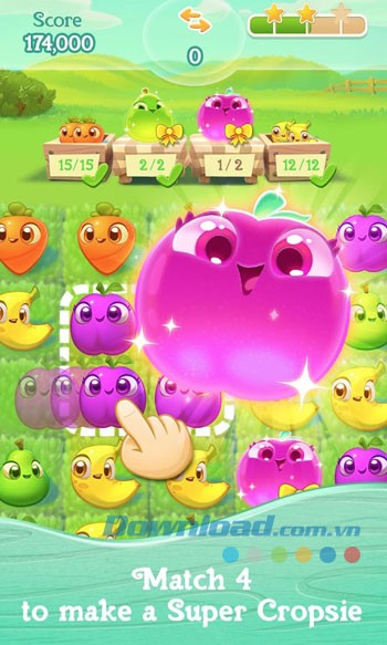Giao diện chơi game Farm Heroes Super Saga