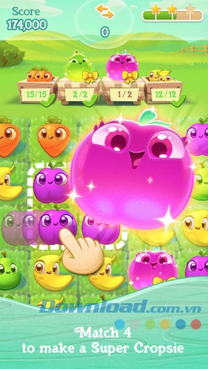 Giao diện chơi Farm Heroes Super Saga trên iOS