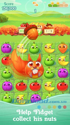 Giao diện chơi Farm Heroes Super Saga trên iOS