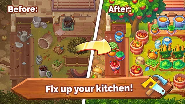 Liên tục nâng cấp căn bếp và nhà hàng để đón những vị khách mới của Farming Fever game