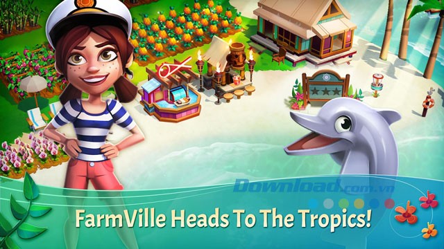 Giao diện chơi game FarmVille: Tropic Escape trên Android