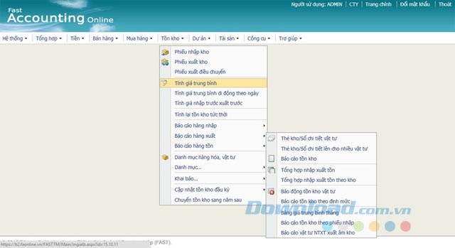 Giao diện Fast Accounting Online
