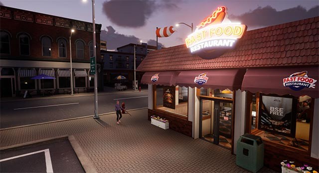 Phát triển đế chế nhà hàng, quán bar, quán cafe trong khi chơi Fast Food Restaurant Simulator game