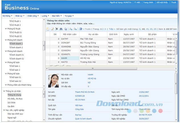 Thông tin nhân viên