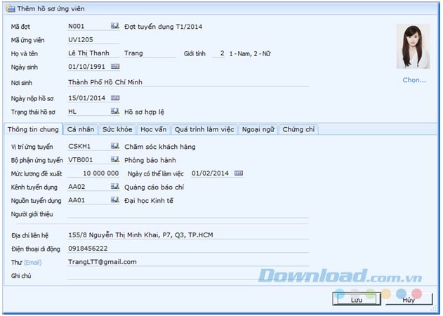 Hồ sơ ứng viên