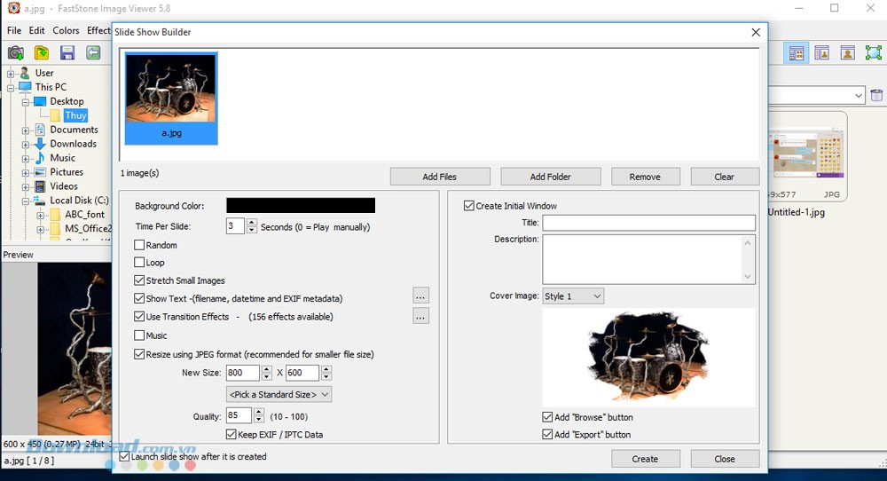 Tạo ảnh slideshow