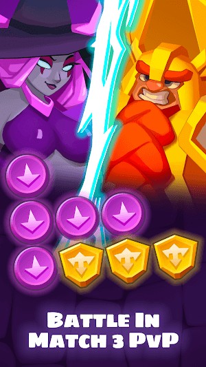 Fatty Fight cho bạn tham gia vào các trận đấu PvP match-3