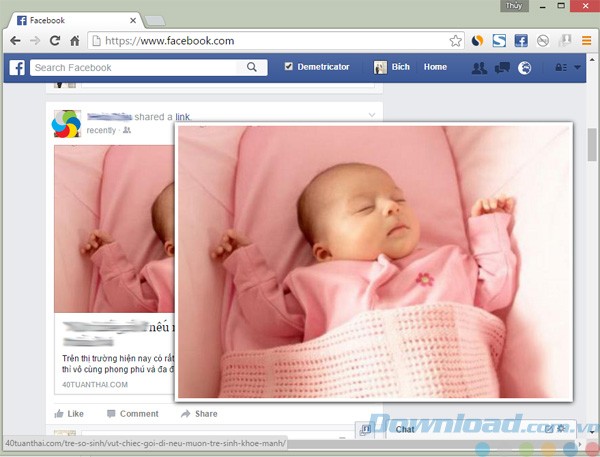 Phóng to ảnh Facebook với Photo Zoom for Facebook