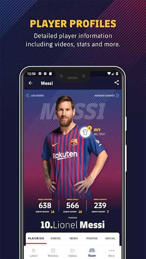 Xem số liệu thống kê của các cầu thủ