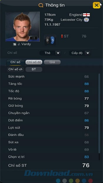 Thông tin cầu thủ