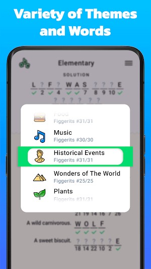 Nhiều chủ đề và từ khác nhau