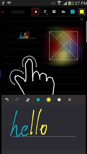 Người dùng có thể gõ, viết hoặc vẽ ghi chú