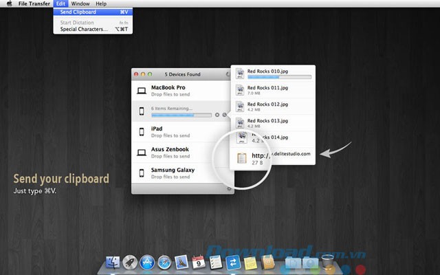 Tính năng chia sẻ clipboard