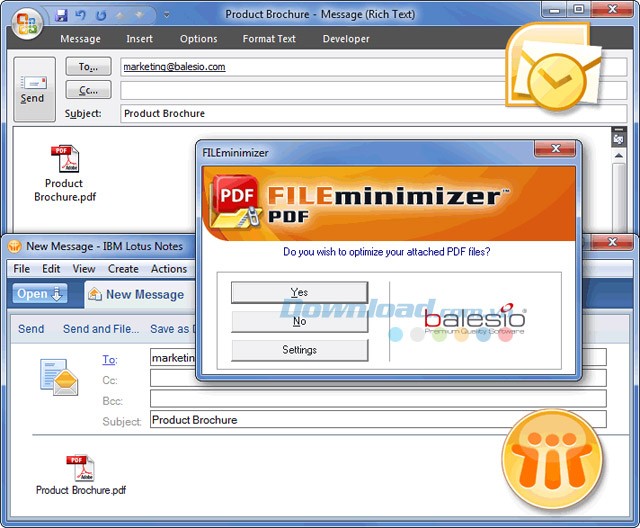 Tích hợp với ứng dụng email