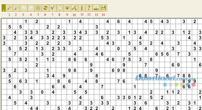 Thanh công cụ trong Fill-a-Pix