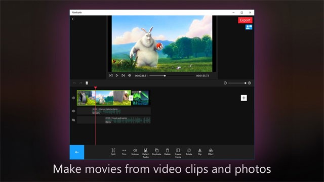 FilmForth là ứng dụng làm phim, chỉnh sửa video miễn phí cho Win 10