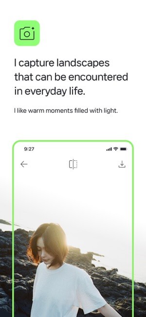 Hwamin thường là chụp những phong cảnh trong cuộc sống đời thường