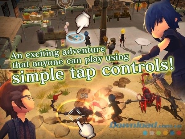 Final Fantasy XV Pocket Edition cho Android có cơ chế điều khiển một chạm đơn giản