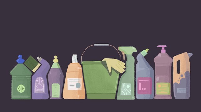 Sắp xếp các can, chai lọ đúng vị trí theo hình dạng của chúng