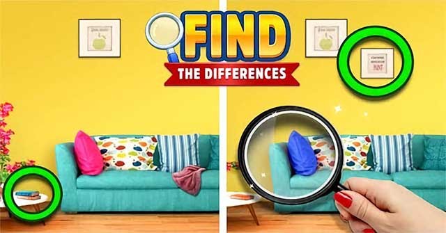 Tìm ra các điểm khác biệt trong trò chơi giải đố vui nhộn Find The Differences cho Android