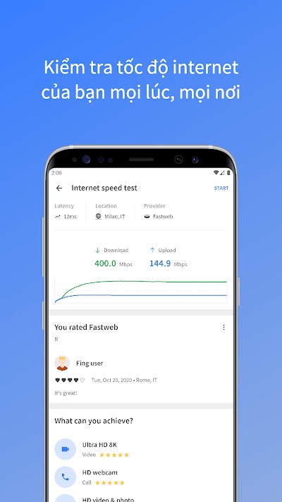 Fing giúp kiểm tra tốc độ Internet