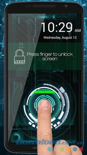 Giao diện Fingerprint Lock Screen Prank cho Android