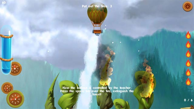 Điều khiển khinh khí cầu để dập tắt đám cháy trên hòn đảo nổi