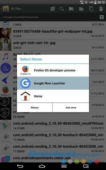 Firefox OS 2.5 Developer Preview khởi chạy như một launcher
