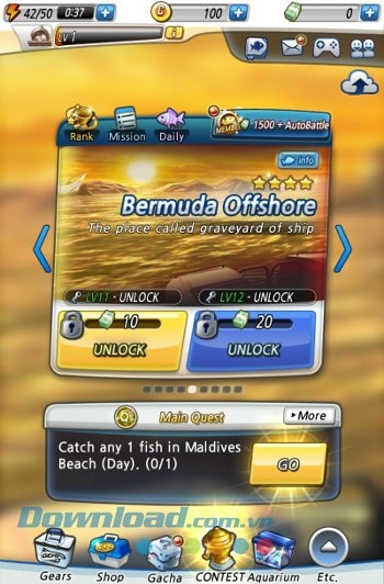 Fishing Fishing: Set The Hook! gồm nhiều địa điểm câu cá khác nhau