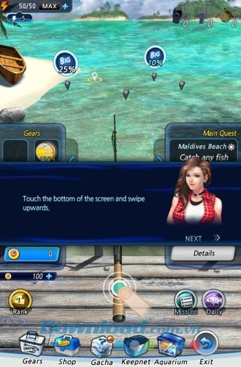 Cách sử dụng cần câu Lure trong Fishing Fishing: Set The Hook!