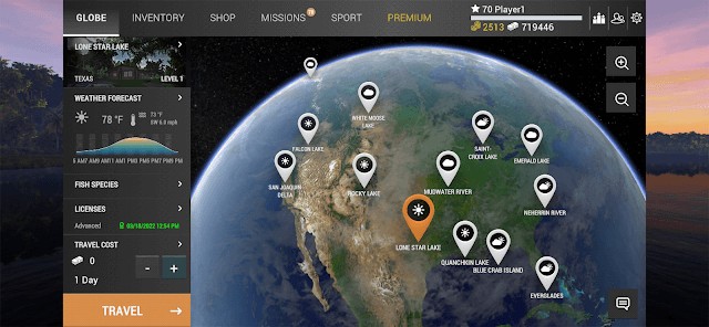 Câu cá ở nhiều địa điểm khắp thế giới trong game Fishing Planet