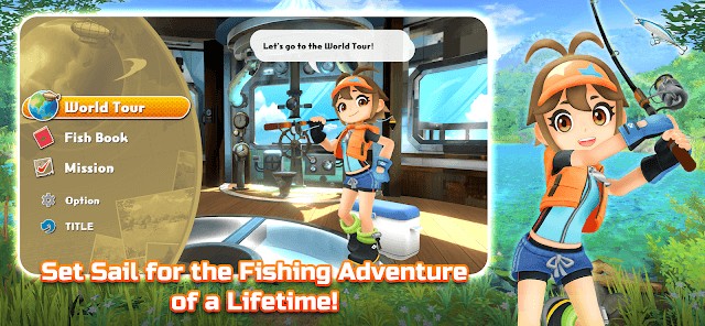 Bắt đầu hành trình chu du khắp nơi trên thế giới để câu cá của bạn trong game Crunchyroll: Fishing Star WT