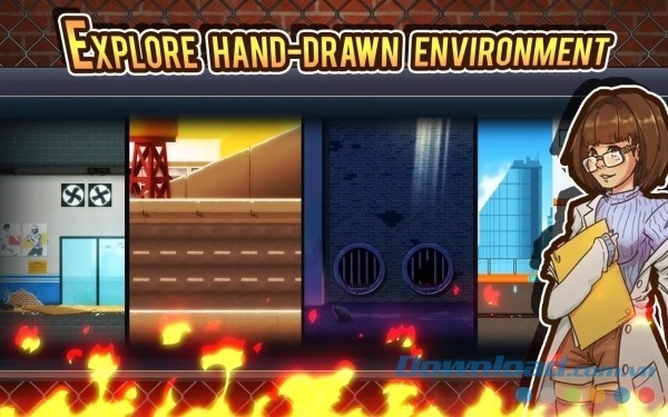 Khám phá môi trường vẽ tay độc đáo của Fist of Rage: 2D Battle Platformer cho Android