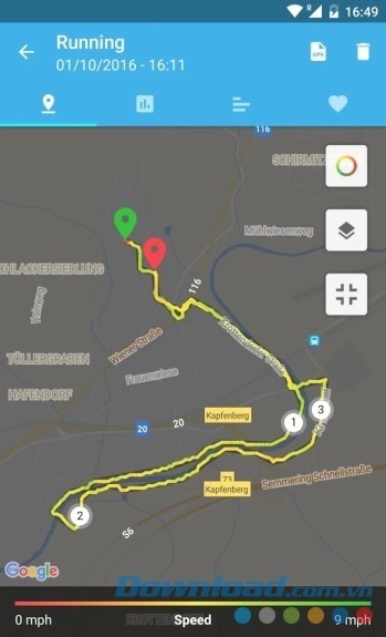 Hiển thị chính xác quãng đường chạy trên bản đồ