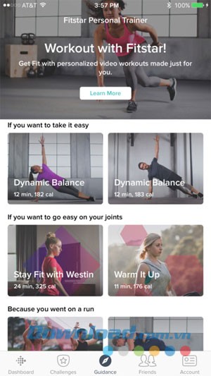 Video tập thể dục trên Fitbit cho iOS