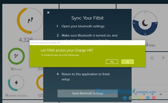Kết nối với Fitbit Tracker