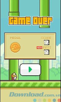 Chạm vào ống nước hoặc 2 lề trên dưới là game kết thúc