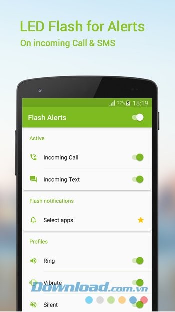 Các tùy chọn của Flash Alerts