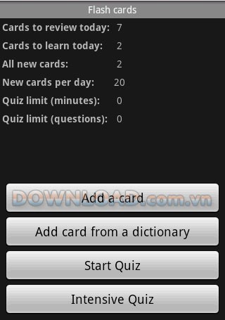 Flash Cards Quiz for Android