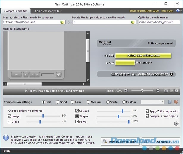 Giao diện chính của ứng dụng Flash Optimizer cho máy tính