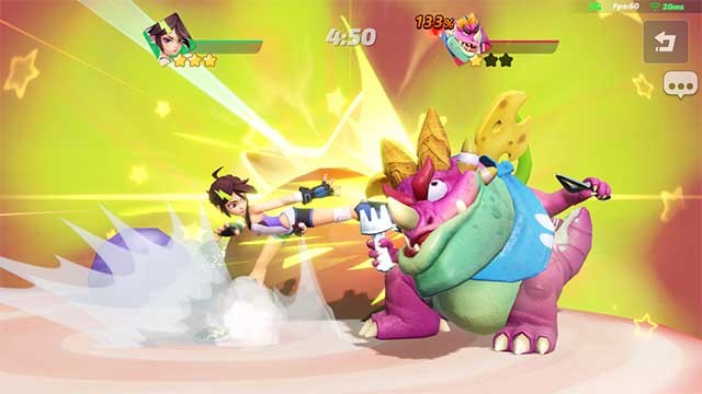 Mục tiêu đơn giản trong Flash Party là hạ gục những người khác khỏi sàn đấu