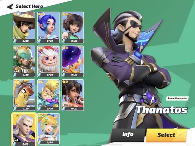 Mỗi anh hùng có diện mạo và khả năng khác nhau