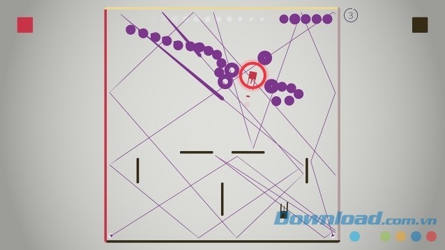 Né tránh nhiều chướng ngại vật trong game hành động Flat Heroes cho máy tính, Mac và Linux